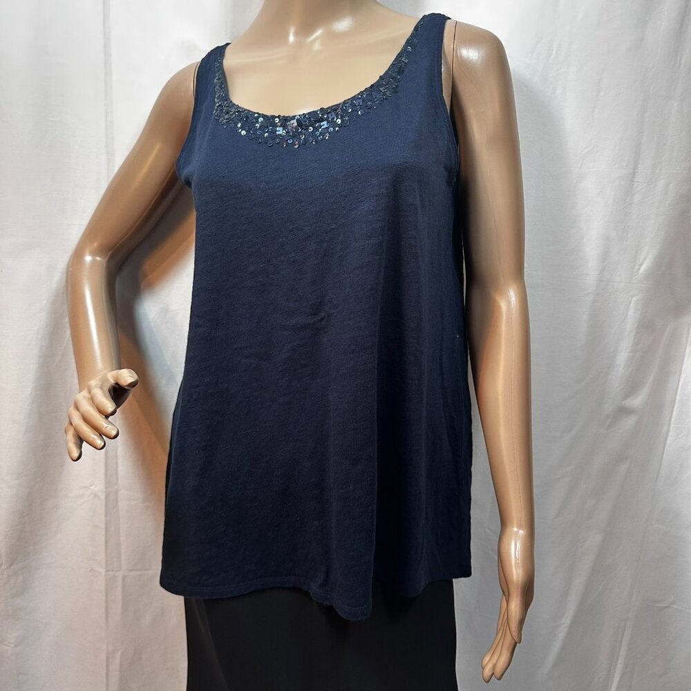 Eileen Fisher SZ M Navy linen Tank